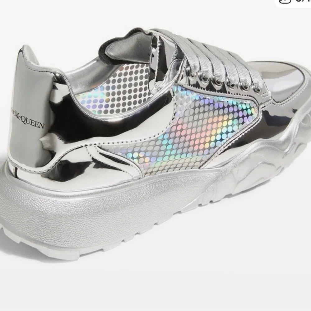 Alexander McQueen Silver Holographic Athletic Shoes